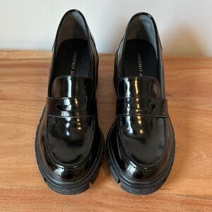 Sincerely Jules Black Patent Leather Platform Loafers